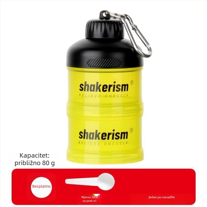 Kutija za doziranje mliječnog praha s plastičnim lijevnikom, prehrambene kvalitete, prijenosna posuda za proteinski prah