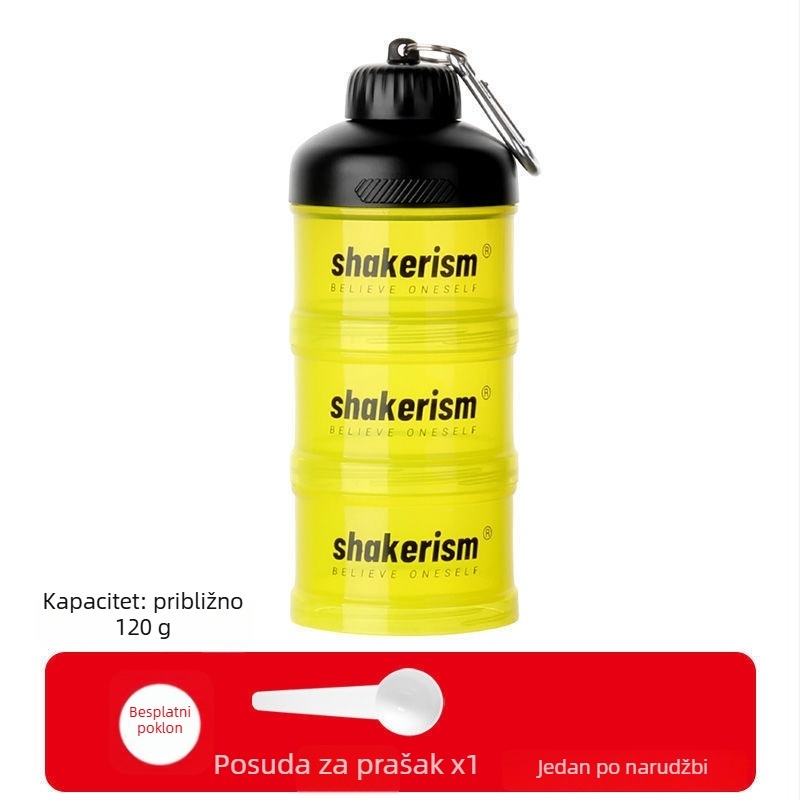 Kutija za doziranje mliječnog praha s plastičnim lijevnikom, prehrambene kvalitete, prijenosna posuda za proteinski prah