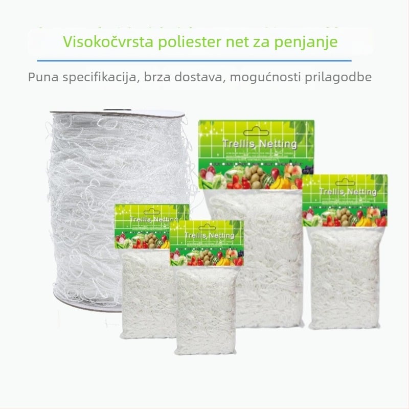 Mreža za penjačke biljke - Poliester potporna mreža za grožđe, dinje, lozu i cvijeće s ravnomjernom osvijetljenošću