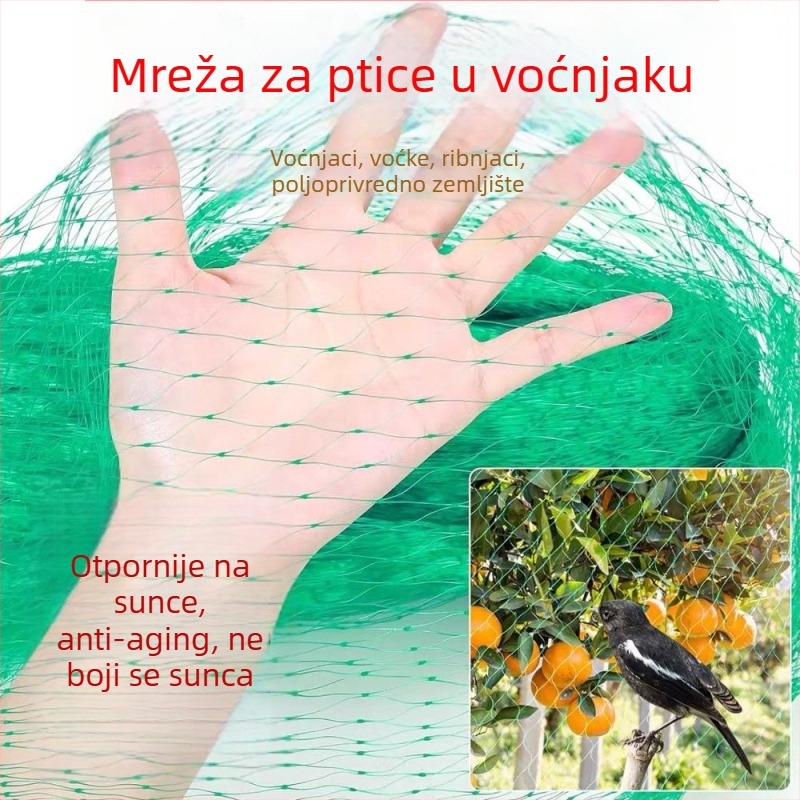 Vanjska mreža protiv ptica za voćnjak s punim pokrivanjem, pogodna za kruške i grožđe