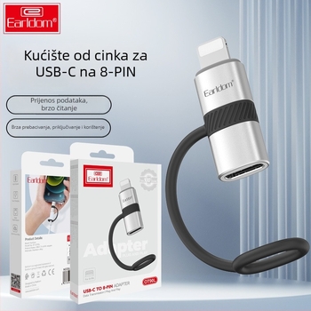 Earldom OT90L Lightning na USB-C punjački adapter, muški–ženski, PD brzo punjenje za Apple uređaje