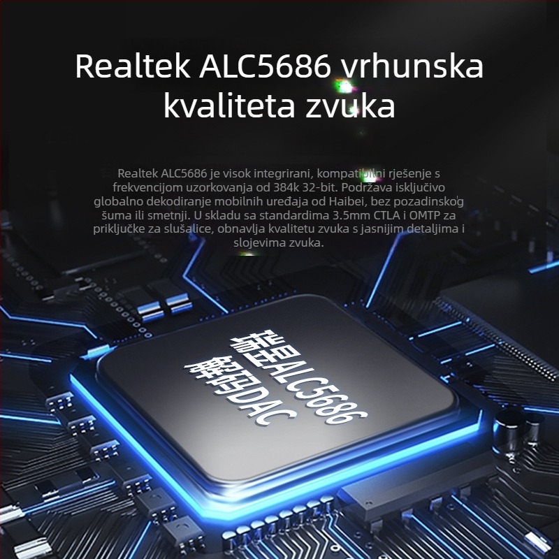 Type-C na 3,5 mm audio adapter kabel (Realtek 5686) za USB-C telefone, privatni model, licencirana privatna marka