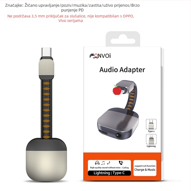 Type-C na 3,5 mm audio adapter kabel (Realtek 5686) za USB-C telefone, privatni model, licencirana privatna marka
