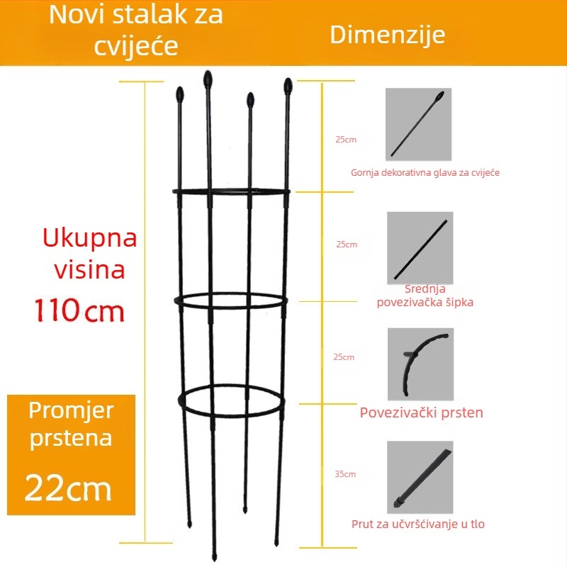 Stalak za cvijeće – plastični, šifra AL650553021987, za potporu i njegu biljaka