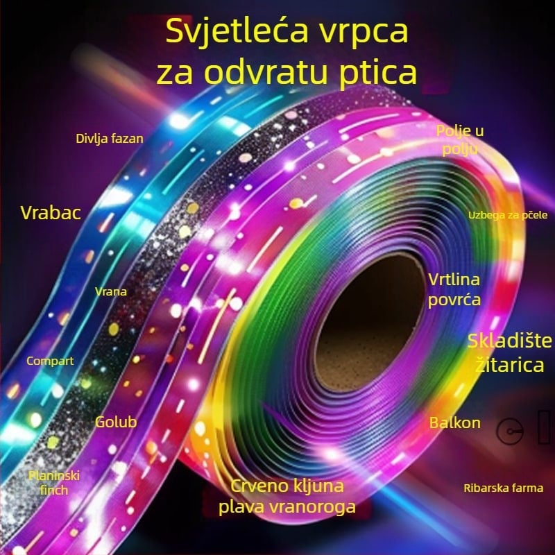 Traka za odbijanje ptica s reflektirajućom trakom, opće namjene, bez marke