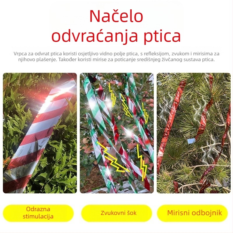 Traka za odbijanje ptica s reflektirajućom trakom, opće namjene, bez marke