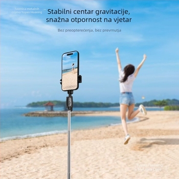 Selfie štap tripod – nehrđajući čelik, 360° rotacija, Bluetooth daljinski, stabilizacija slike, univerzalni držač