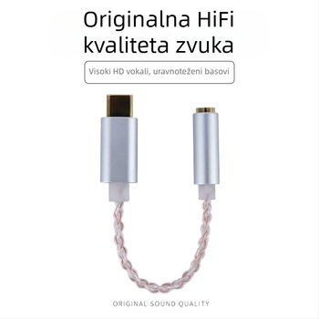 Kinmax BA02_R2 Type-C na DAC digitalni audio dekoder i pojačalo za slušalice, adapter, 32-bit 384 kHz, vanjski DAC ALC5686
