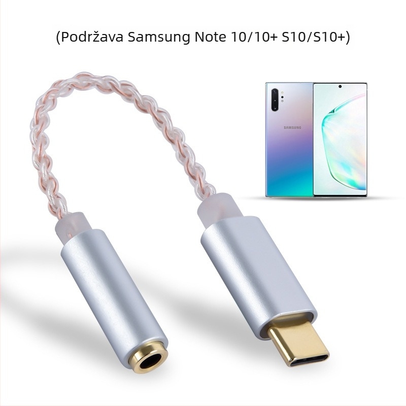 Kinmax BA02_R2 Type-C na DAC digitalni audio dekoder i pojačalo za slušalice, adapter, 32-bit 384 kHz, vanjski DAC ALC5686