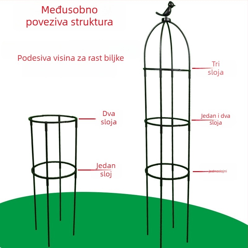 Klematis penjačka rešetka, stalak za ruže, podrška za penjačke biljke u vrtu, okvir za balkon u europskom stilu