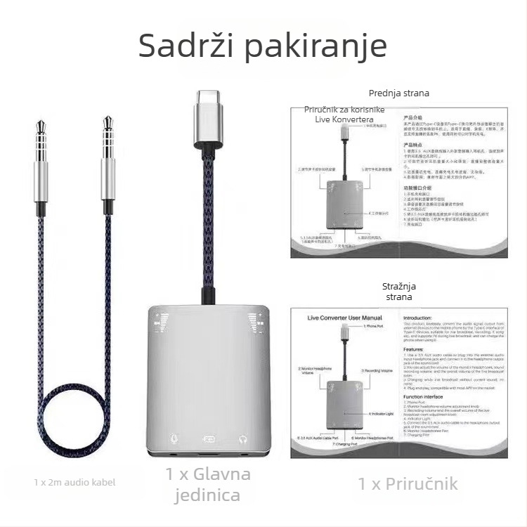 Live Broadcast No. 1 pretvarač zvučne kartice za Apple i Huawei telefone