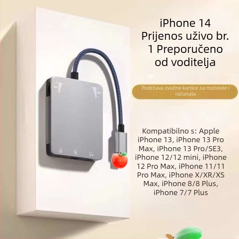 Live Broadcast No. 1 pretvarač zvučne kartice za Apple i Huawei telefone