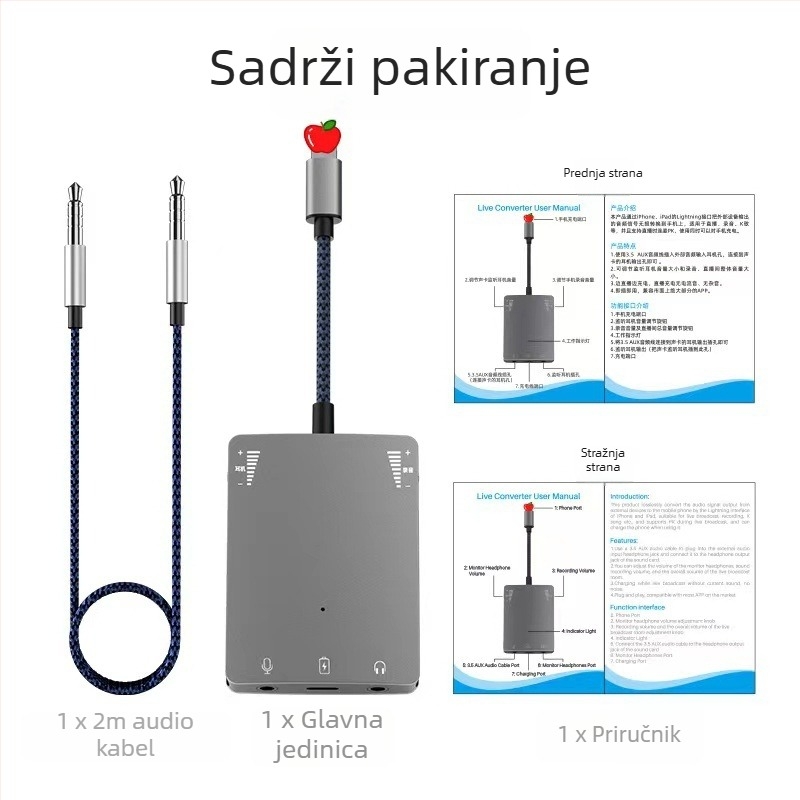 Live Broadcast No. 1 pretvarač zvučne kartice za Apple i Huawei telefone