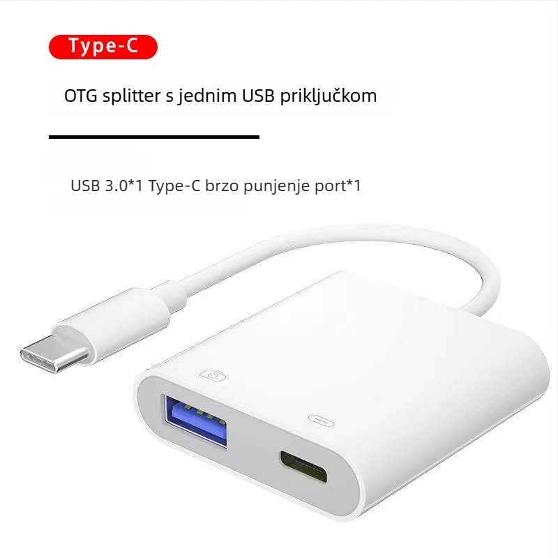 OTG USB-C 2-u-1 adapter za Apple uređaje, podržava USB flash disk