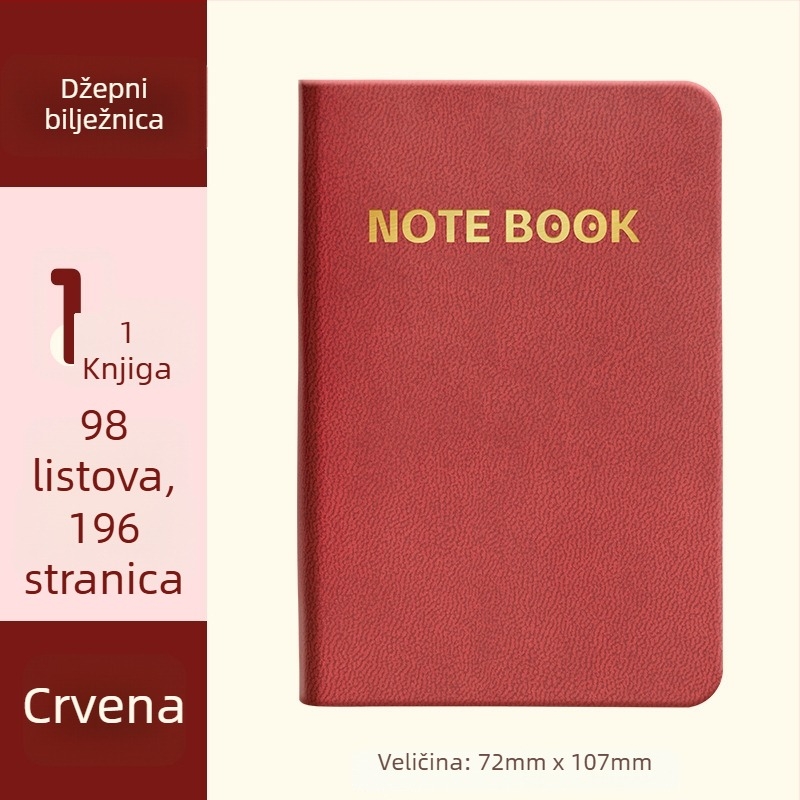 Bilježnica s koricom od umjetne kože, šivanje koncem, unutarnji papir od drvene pulpe, 80 g/m², 100–200 stranica
