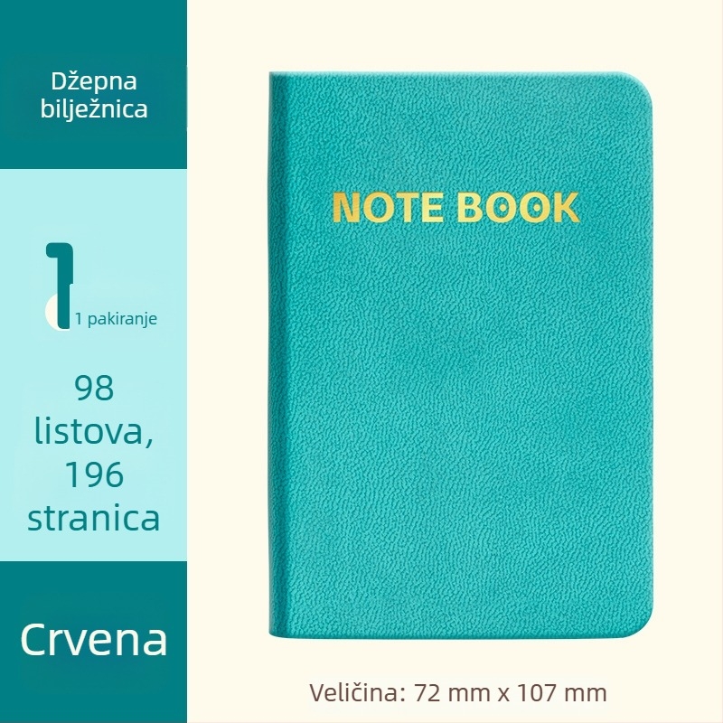 Bilježnica s koricom od umjetne kože, šivanje koncem, unutarnji papir od drvene pulpe, 80 g/m², 100–200 stranica
