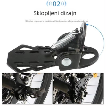 Pedal za stražnji sjedalo bicikla – univerzalni sklopivi pedali za djecu, MTB i električni bicikl, model 281, od nehrđajućeg čelika, licencirano privatno označavanje