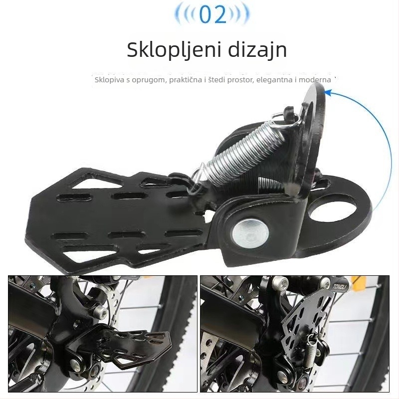 Pedal za stražnji sjedalo bicikla – univerzalni sklopivi pedali za djecu, MTB i električni bicikl, model 281, od nehrđajućeg čelika, licencirano privatno označavanje