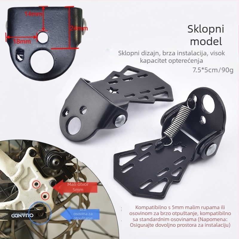 Pedal za stražnji sjedalo bicikla – univerzalni sklopivi pedali za djecu, MTB i električni bicikl, model 281, od nehrđajućeg čelika, licencirano privatno označavanje