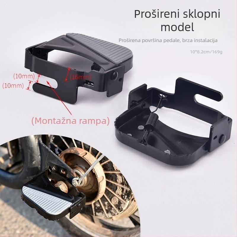 Pedal za stražnji sjedalo bicikla – univerzalni sklopivi pedali za djecu, MTB i električni bicikl, model 281, od nehrđajućeg čelika, licencirano privatno označavanje