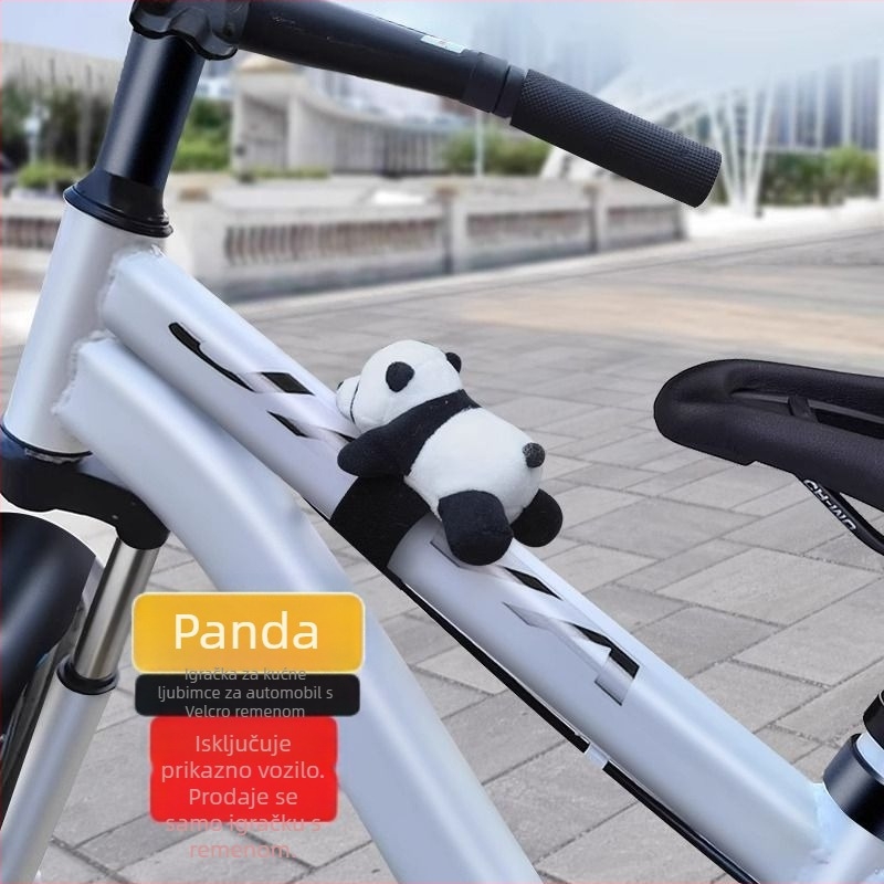 Panda lutka za upravljač — slatko platneno karikaturalno dekorativno dodatek za bicikl i motocikl (Materijal: tkanina; Stil: crtani; Marka: Trenika; Funkcija: Dekor)