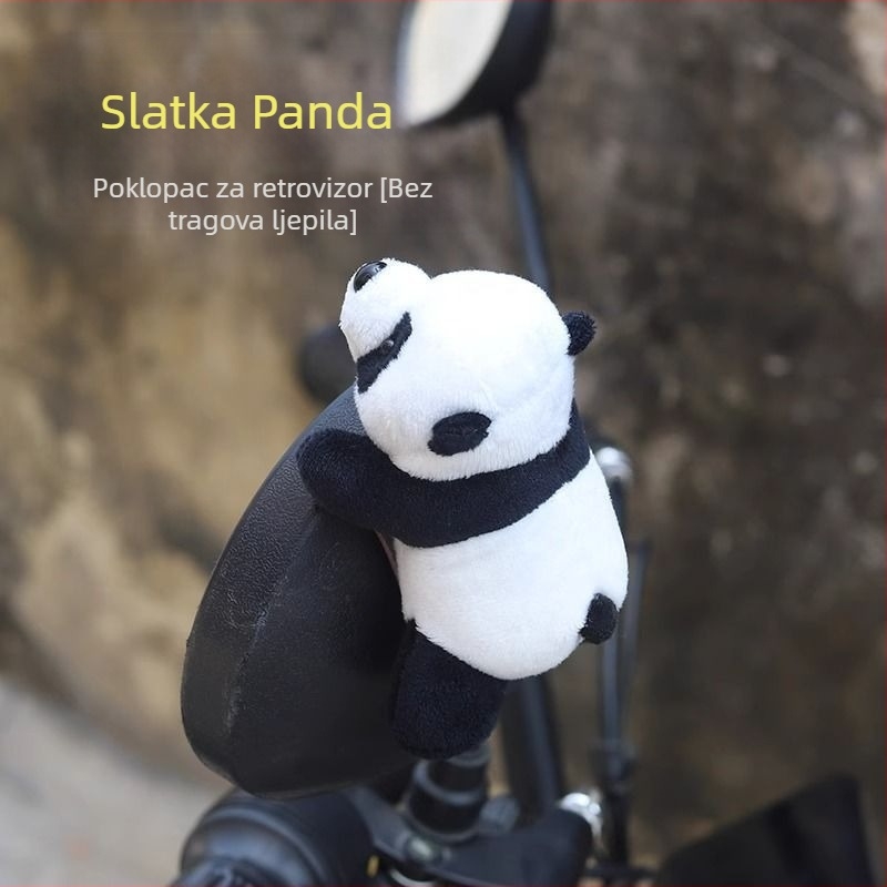 Panda lutka za upravljač — slatko platneno karikaturalno dekorativno dodatek za bicikl i motocikl (Materijal: tkanina; Stil: crtani; Marka: Trenika; Funkcija: Dekor)