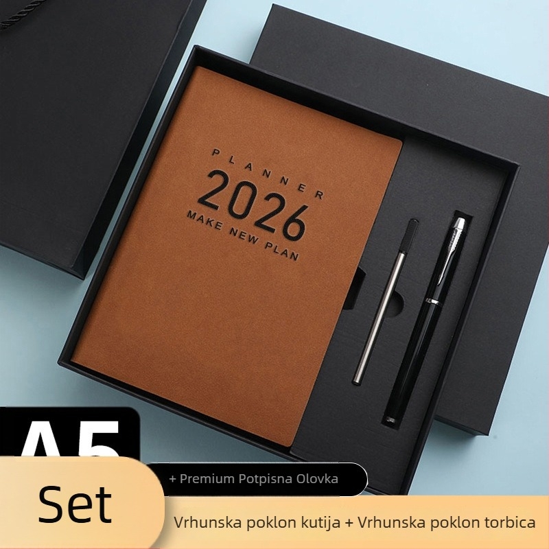 Bilježnica s koricom od ovčje kože, šivano povezivanje, papir 80 g/m², 300–400 stranica, stil 33261249069