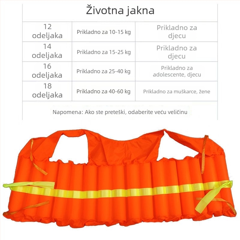 Spasiva prsluk za djecu i odrasle, pjenasti prsluk za vodeni ribolov, prijenosni za automobil