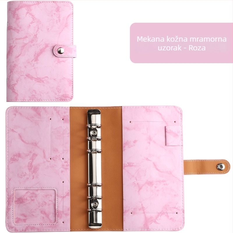 Loose-leaf binder s mramornim PU kožnim omotom – planer/dnevnik, Forest papir, 120 gsm, model YMX-013-Marble Leather Notebook