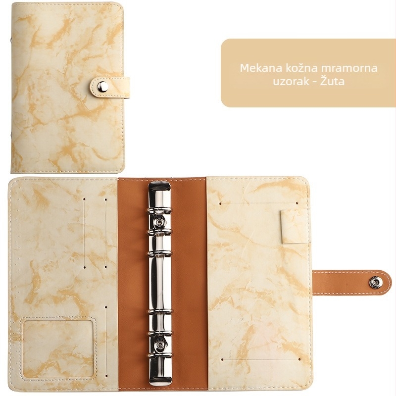 Loose-leaf binder s mramornim PU kožnim omotom – planer/dnevnik, Forest papir, 120 gsm, model YMX-013-Marble Leather Notebook