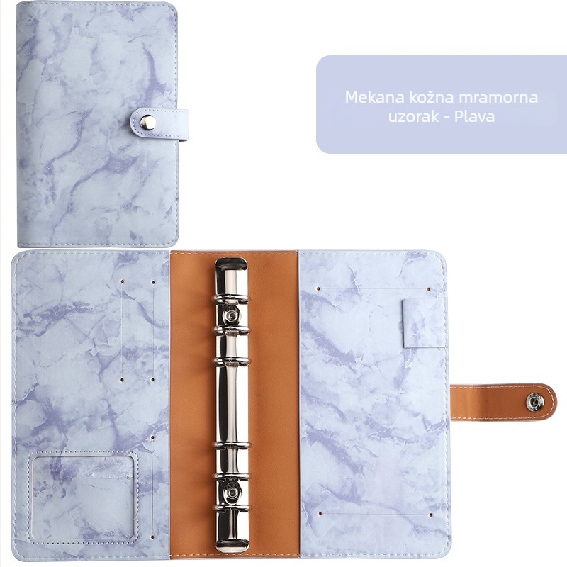 Loose-leaf binder s mramornim PU kožnim omotom – planer/dnevnik, Forest papir, 120 gsm, model YMX-013-Marble Leather Notebook
