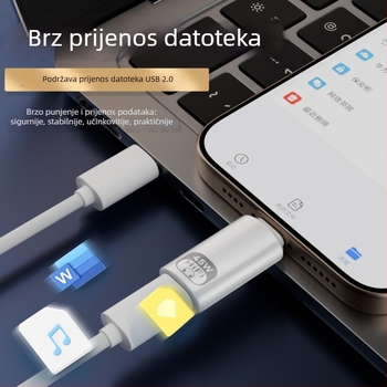Adapter Type-C na Lightning za Apple slušalice — PD45W brzo punjenje, inline kontrole, Hi‑Fi zvuk