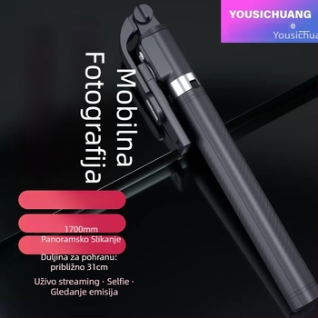 Selfie štap s tripodom za mobitel, Bluetooth daljinski upravljač, plastično kućište, univerzalni stil