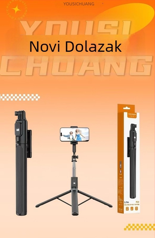 Selfie štap s tripodom za mobitel, Bluetooth daljinski upravljač, plastično kućište, univerzalni stil