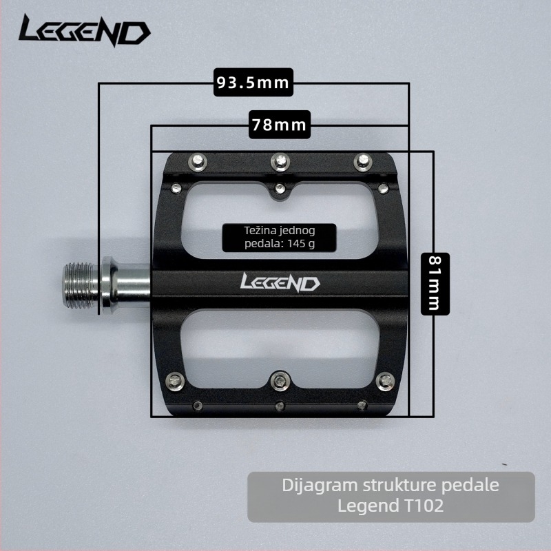 Legend T102 cestni pedali, aluminijska legura, CNC obrada, ultra lagani