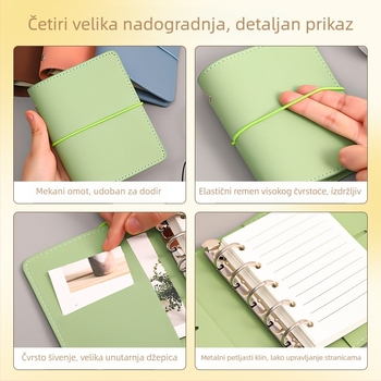 Bilježnica s listovima za razdvajanje, futrola od imitacije kože, papir iz šume, 80 g/m², 40 stranica