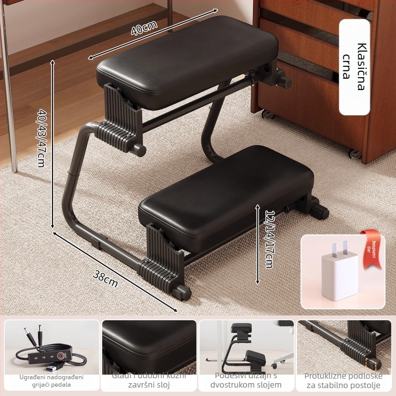 Uredska podnoška za stopala ispod radnog stola, protuklizna, ergonomska, metalna, prilagodljiva visina, Model Z Footrest