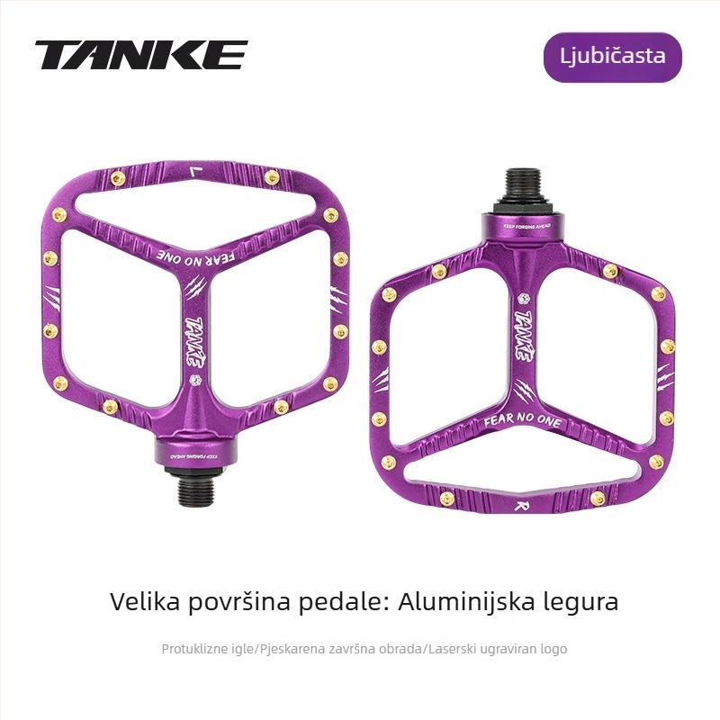 Tanke Carbon pedale za planinski bicikl, ultralakih legura aluminija, antislip s bodljama, vodootporne i otporne na habanje, univerzalne pedale