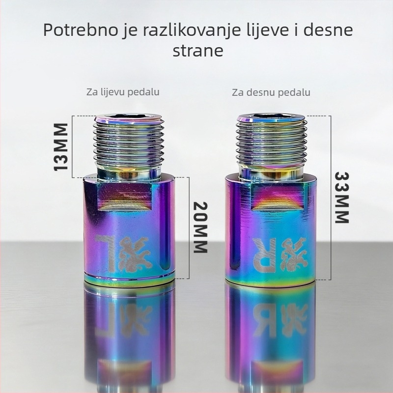 Produživač pedale za bicikl – MTB i cestovni bicikl, produženje osi i pedale, Model ZG-TP203, 789547, Bez prilagodbe