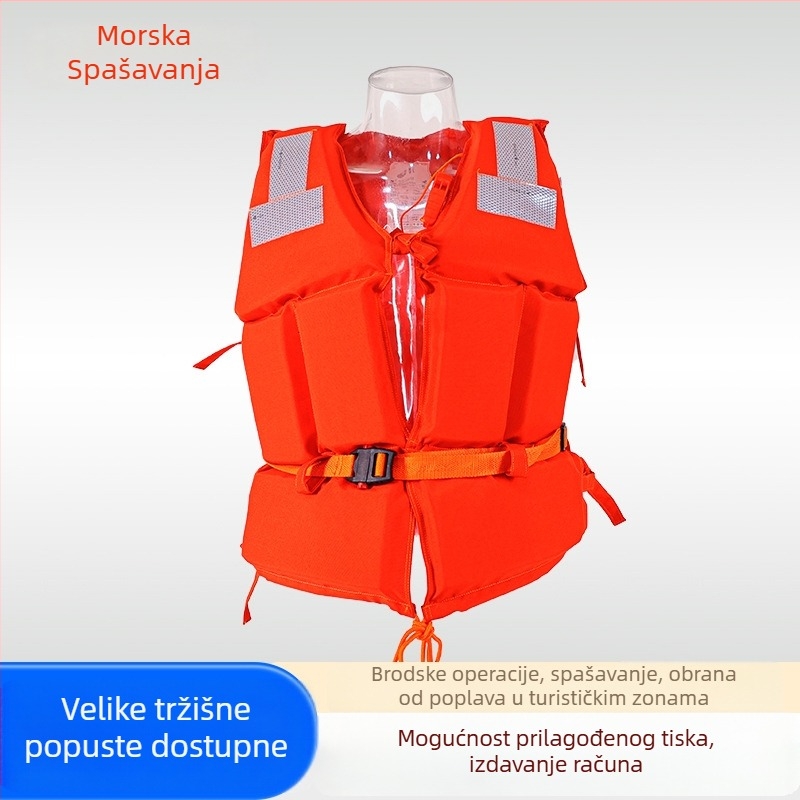 Spasiteljski prsluk za morski posao s Oxford platnom, marka Hna, model Flood Emergency Detection Clothing, podrška prilagodbi, izvješće o ispitivanju