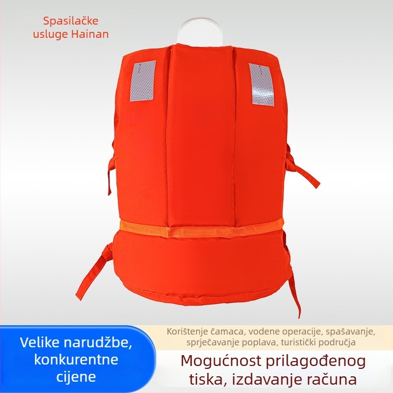 Spasiteljski prsluk za morski posao s Oxford platnom, marka Hna, model Flood Emergency Detection Clothing, podrška prilagodbi, izvješće o ispitivanju