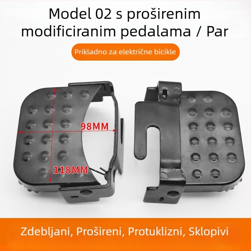 Električni bicikl prednja pedala za EV modifikacije, željezni materijal, pečeni emajl završni sloj, šifra RZJD1