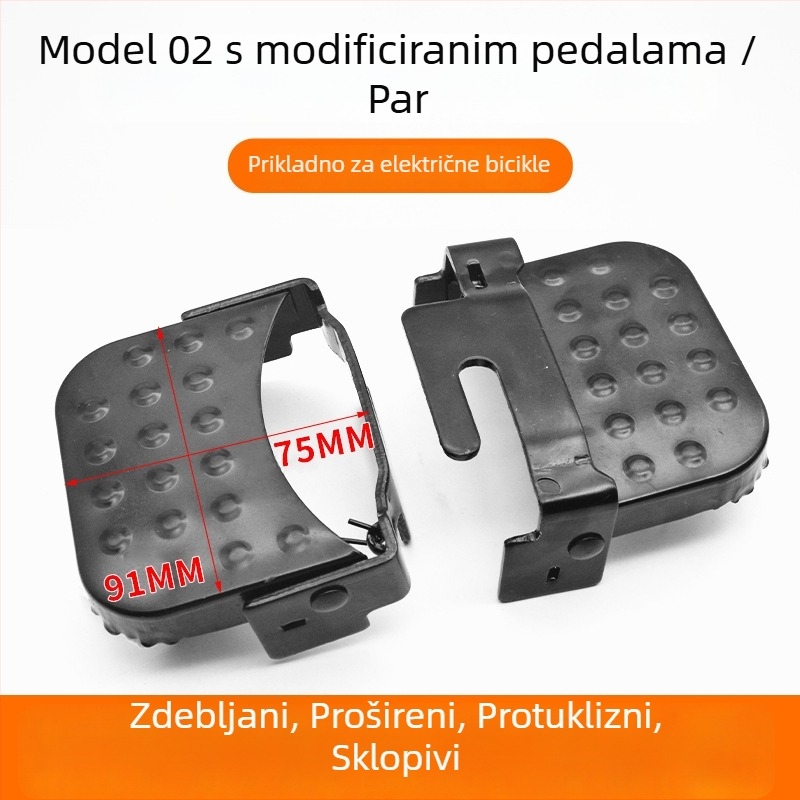 Električni bicikl prednja pedala za EV modifikacije, željezni materijal, pečeni emajl završni sloj, šifra RZJD1