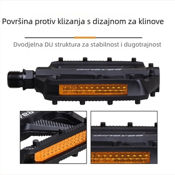 Najlonski pedali za bicikl s 2DU ležajevima i reflektorom – lagani pedali za MTB, cestovni i gradski bicikl (Model M908DU)