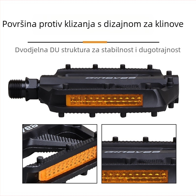 Najlonski pedali za bicikl s 2DU ležajevima i reflektorom – lagani pedali za MTB, cestovni i gradski bicikl (Model M908DU)