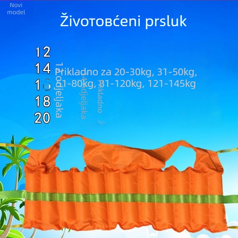 Neinflabilna životna jakna u stilu prsluka, za vodene sportove, prijenosna za rafting i ribolov
