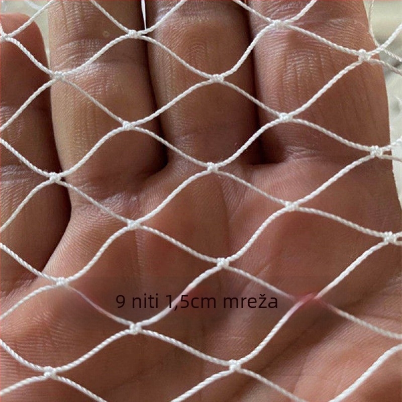 Bijela najlonska mreža za ribolov i uzgoj riba, mreža za podizanje i mreža za vješanje fotografija