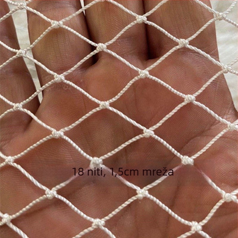 Bijela najlonska mreža za ribolov i uzgoj riba, mreža za podizanje i mreža za vješanje fotografija