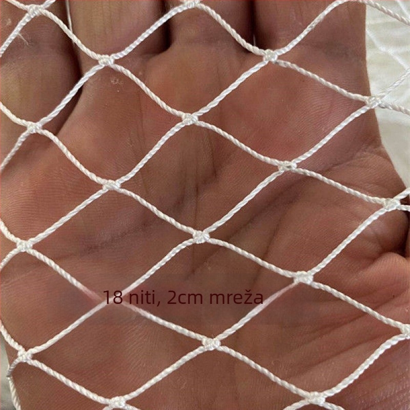 Bijela najlonska mreža za ribolov i uzgoj riba, mreža za podizanje i mreža za vješanje fotografija
