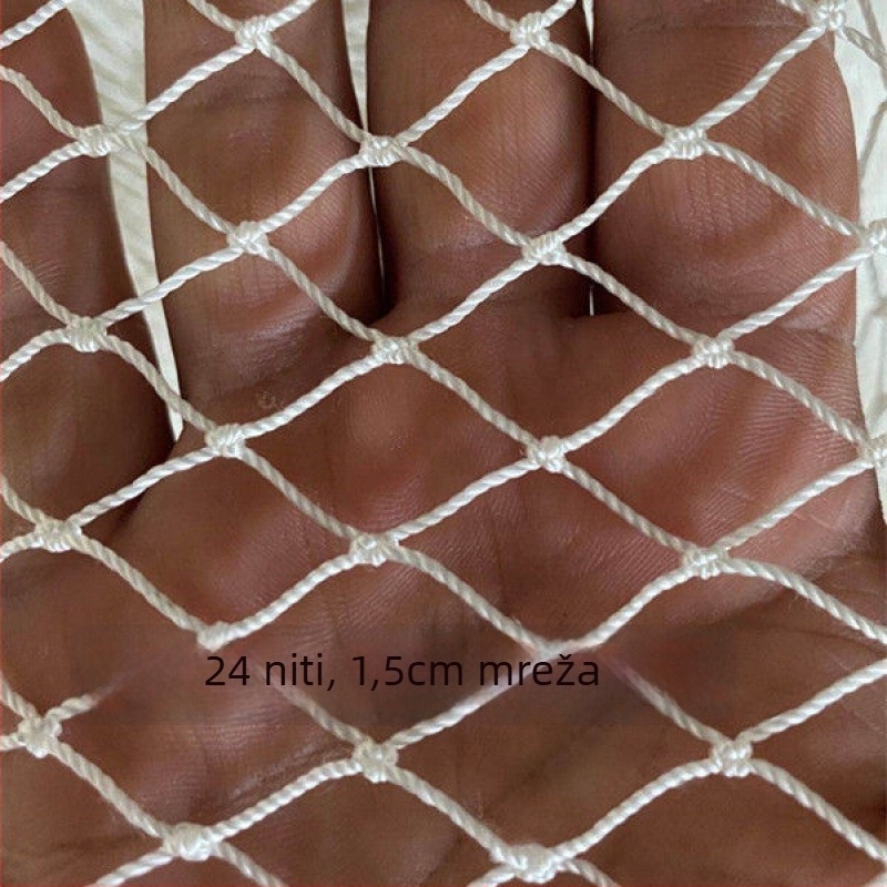 Bijela najlonska mreža za ribolov i uzgoj riba, mreža za podizanje i mreža za vješanje fotografija